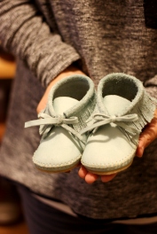 White Moccasin Baby Shoes